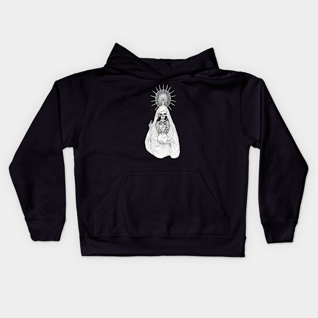 Santa Muerte Kids Hoodie by tristan.r.rosenkreutz